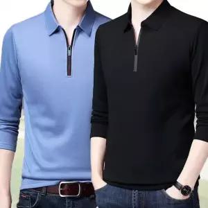 남자 긴팔 카라티 반집업 무지 피케셔츠 오버핏 골프 롱슬리브 티셔츠