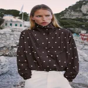 ZARA 폴카 도트 봄버 재킷 - 초콜렛 블라운 6318/278/753 653072