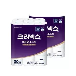 크리넥스 100%천연펄프 데코앤소프트 화장지 3겹 30m 24롤 x 2팩 45178