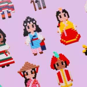 세계 전통 의상 디폼블럭 만들기 diy  블록 도안 세트 다문화 이해 교육 미술 활동 수업 재료 키트 초등 돌봄 늘봄 방과후 교구 복지관 어르신 행사 반제품
