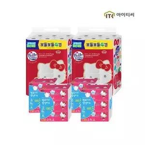 (주)아이티씨 헬로키티 프리미엄 레드세트 (화장지30롤 2팩 + 팝업티슈 12팩)