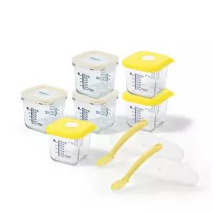 글라스락 베이비 이유식용기 270ml 혼합 6조+스푼 2개