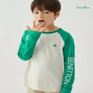 [베네통] 베네통 키즈 공용 나그랑 긴팔 티셔츠 크림 BNUTS4O20T