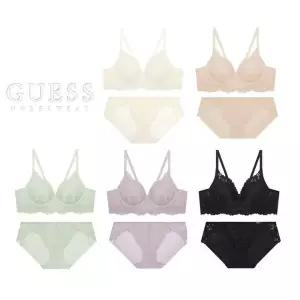 [게스언더웨어](대전신세계)플라워레이스 노와이어 브라팬티세트 5종 택 1(GCWBRBP121CRMMTBKLPELPU)