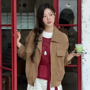 [온앤온](타임스퀘어점패션관)[정채연 착용] 스웨이드 봄버 점퍼 NEL6XM801_95