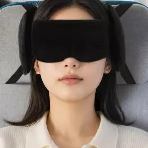 여행 수면안대 머리고정 기내용 아이마스크 블랙 헤드레스트안대 비행기안대 휴대용안대 차광안 q-WFP7R8L