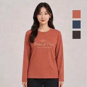 [뱅뱅]FW시즌 면소재 활동편한 여성 레터링 그래픽 프린팅 긴팔티(NTM707)EIC