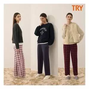 [TRY]25FW 신상 트라이 여성 기모 파자마 팬츠 3종
