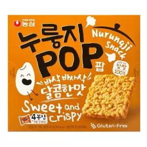 농심 누룽지팝 달콤한 맛 142G X 8개 질리지않는주전부리 고소한쌀과자 쌀누룽지스낵