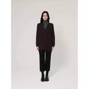UNIT 캐시미어 100 중기장 가디건 UFJKCA45CC-D/BROWN