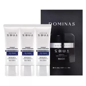 도미나스케어 톤업 트라넥삼산 선크림 40ml 3개+마스크팩 4매
