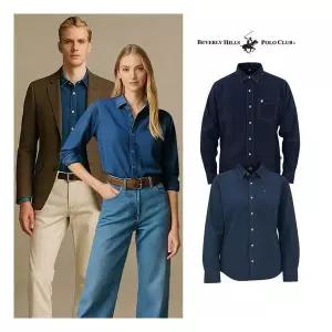 [프리미엄] 비버리힐즈폴로클럽 UNISEX 클래식 데님셔츠 2종, 남녀공용