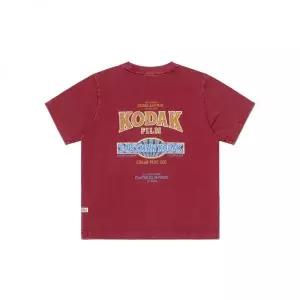 KODAK 스노우 워싱 그래픽 반팔 티셔츠 우먼 RED