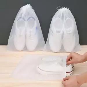 휴대용 부직포 마덴 신발주머니 캐리어정리 투명 가방