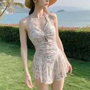[하프클럽/셀러허브_아웃도어]6종 이무 셔링 원피스 수영복 러블리 수영 홀터넥