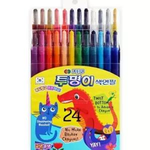 지구 투명이 색연필 24색 미술용품 수채색연필 V-C3A34