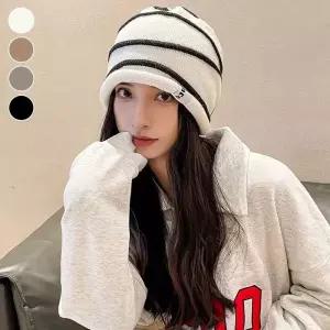 옷자락 롤업스타일 니트 비니