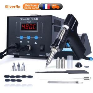 납땜 흡입기 Silverplo 948 디솔더링 스테이션 90W 흡입 전기 진공 솔더 서커 IC 인라인 수리