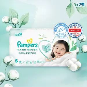 팸퍼스 NEW 프리미엄 터치 오브 네이처 팬티형 기저귀 5단계 (12-17kg) 1박스, 총120매