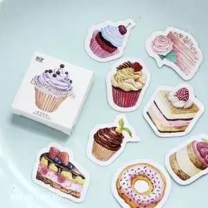 디저트 케이크 종이 스티커 조각 빈티지 로맨틱 사랑 일기 장식 Diy 스크랩북 45 개/상자
