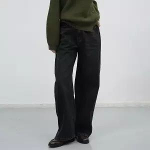 WOMAN 스냅 디테일 와이드 데님 팬츠 BLACK / WBE3L115081413667