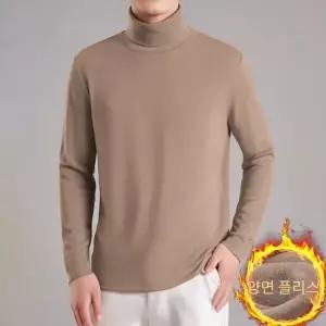 남성 기모 목폴라 티셔츠 겨울 발열 긴팔티셔츠