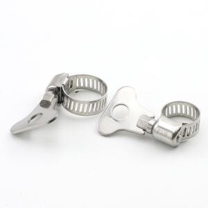 JUIDINTO 2-10pcs 웜 기어 호스 클램프 6-95mm 조정 가능한 키 클립 스테인레스 스틸 워터 파이프 자동차