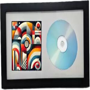 음악 기념품 진열 프레임 흰색 매트가 있는 검은 나무 13.25인치 x 7.69인치 앨범 커버 및 CD 쇼케이스