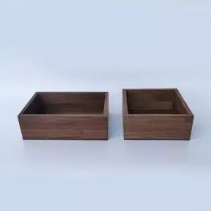 블랙 호두나무 단단한 나무 정리함 상자 다중 사양 보관함 뚜껑없는 결혼 선물