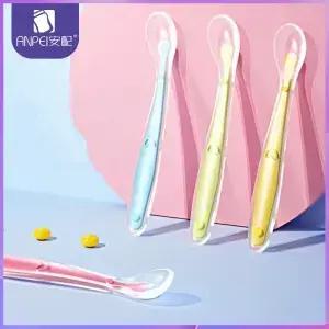 실리콘 스푼/신생아 이유식 스푼/물먹이기용 부드러운 식기 쌀가루 먹이기