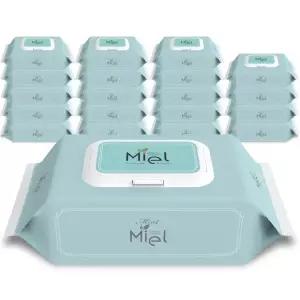 미엘 민트 아기물티슈 캡형 100매 20팩 히알루론산 플레인 35g