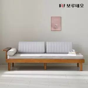 보루네오 앳홈 젠느 원목 데이베드 소파베드 프레임+매트+원형쿠션+등쿠션2개)