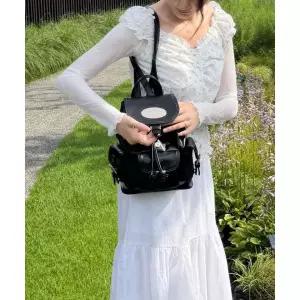 LOTSYOU Leather Nostalgia Twinkle Backpack BLACK 4109510