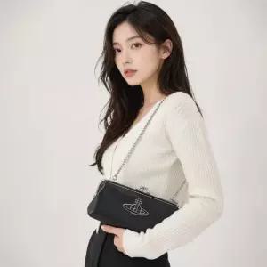 비비안웨스트우드 여성 나파 씬 라인 프라임 퍼스 체인 52020068 L001L N403