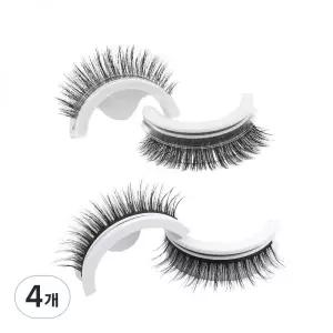 LANFO 원터치 속눈썹 5D 자연스러운 노글루 속눈썹 1+1쌍, 4개, 5D01*1+5D08*1