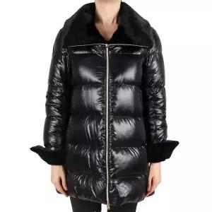 에르노 26FW 여성 페이크퍼 다운 자켓 블랙 PI002140D 12017Z 9300