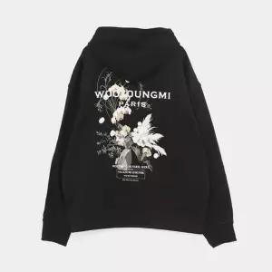 우영미 26FW 플라워 백로고 스웨트 남성 후드티 W263TS36741B