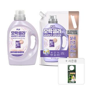 피지 모락셀라 냄새제거 액체세제 일반드럼 겸용 화이트머스크향 용기 2.1L, 1개 + 리필 2.3L,1개 + 증정(액체세제 허브향 70ml, 1개)