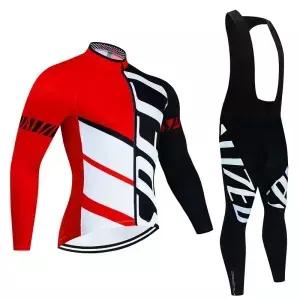 팀 2026 사이클링 저지 세트 남성용 긴팔 야외 의류 수트 MTB 자전거 로드 팬츠 빕 로파 봄 가을 스포츠