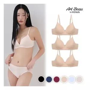 [비너스아르보] 노와이어 무자극 브라 3매입 (XSET007)