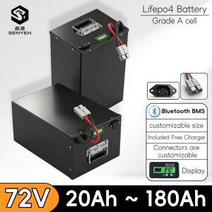 72V 20Ah 100Ah 리튬인산철(LiFePO4) 배터리 팩 (블루투스 BMS 포함) 1000W