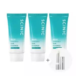 온세상 싸이닉 어워드 위너 엔조이 슈퍼 마일드 선 에센스 50ml 3개(UV쉴드 클리어 립밤 증정)