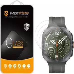 Supershieldz (3개 세트) 삼성 갤럭시 워치 울트라 2 (47mm) 전용 강화유리 스크린 보호필름 스크래치 방지