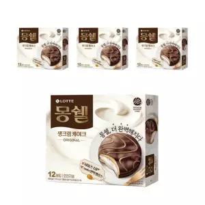 롯데제과 몽쉘 생크림케이크 오리지널 408g x 4개 아침식사대용