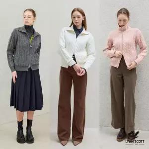 라일앤스콧 26FW 여성 케이블 니트 집업 1종