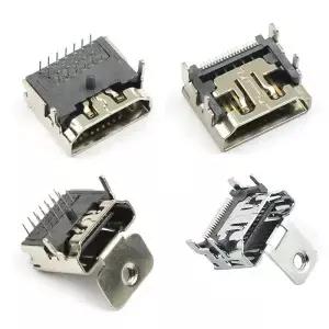 USB HD 인터페이스 커넥터 5개 19핀 19P SMT/SMD/DIP 방식 암형 플러그 소켓 표면 실장형 PCB 장착용 이어