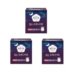 좋은느낌 입는 오버나이트 중형 8매 X 3팩 (총 24매) 편안한생리대 입는