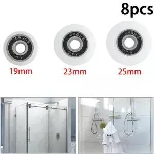 8Pcs 19/23/25mm 목욕 캐비닛 롤러 휠 샤워 룸 액세서리 베어링 롤러/러너/휠