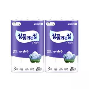 잘풀리는집 명작순수 화장지 30M 30롤 2팩