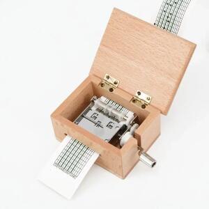 종이 테이프 펀처 포함 DIY 핸드 크랭크 뮤직박스, 나무 상자, 음악 작곡 무브먼트, 크리에이티브